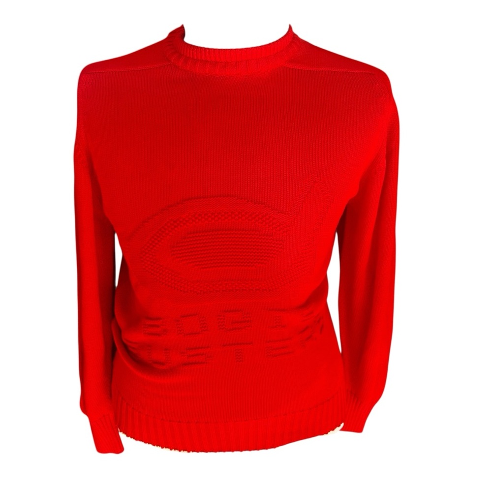 Vintage Lyle & Scott Bogie Busters Red Cotton Golf Sweater Size S Scotland